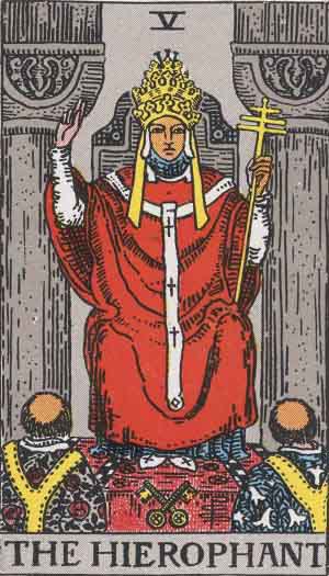 Rider-Waite-Smith illustration for The Hierophant