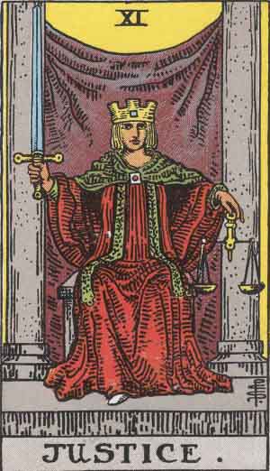 Rider-Waite-Smith illustration for Justice