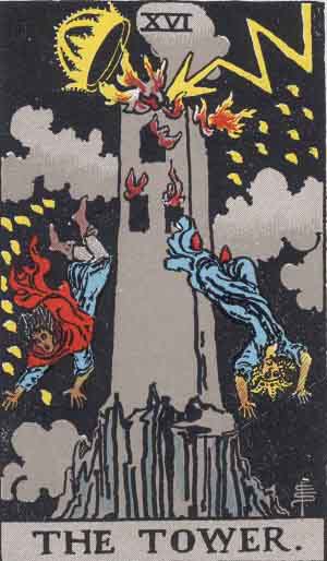 Rider-Waite-Smith illustration for The Tower