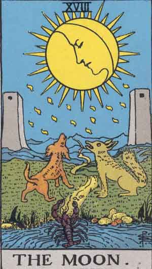 Rider-Waite-Smith illustration for The Moon