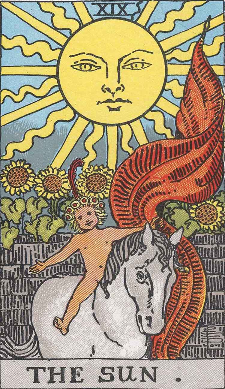 Rider-Waite-Smith illustration for The Sun