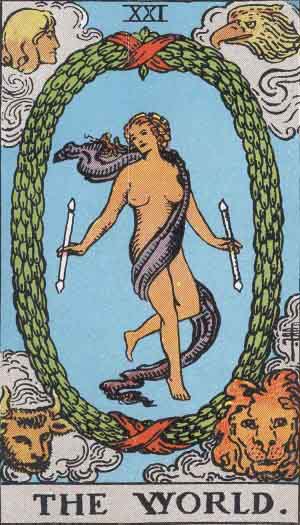 Rider-Waite-Smith illustration for The World