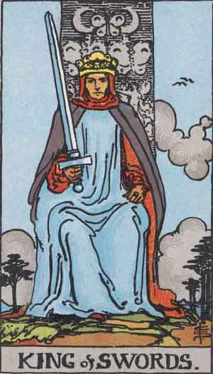 Rider-Waite-Smith illustration for King of Swords