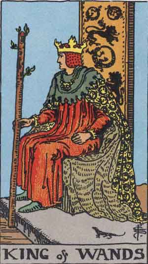 Rider-Waite-Smith illustration for King of Wands